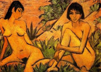 奧托 米勒 Two Women Seated In The Dunes 奧托 米勒 Two Women Seated In The Dunes